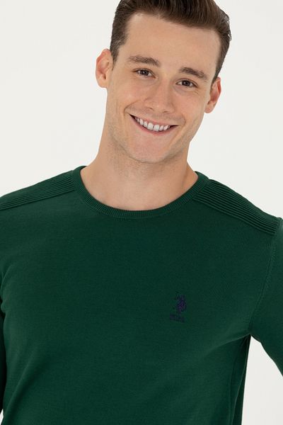 U.S. Polo Assn. Мъжки зелен базов пуловер 50269003 -Vr054