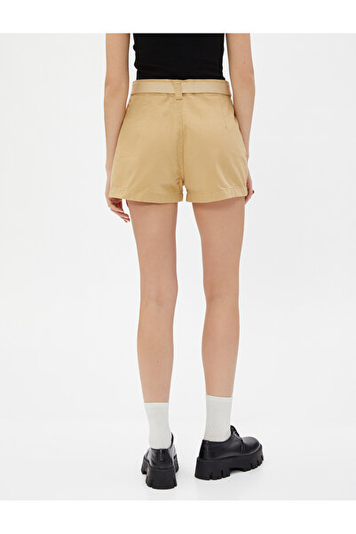 Koton Kot Şort Kemer Detaylı Yüksek Bel Cepli