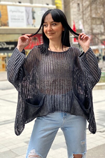 sahnemoda Loose Mesh Blouse - Washable and Pocketed