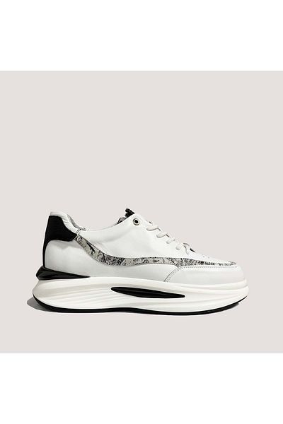 LUCIANO BELLINI 3504 Pantofi casual din piele albă pentru bărbați - 40