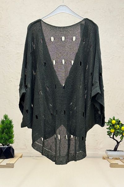 sahnemoda Openwork Lace Collar Mercerized Blouse