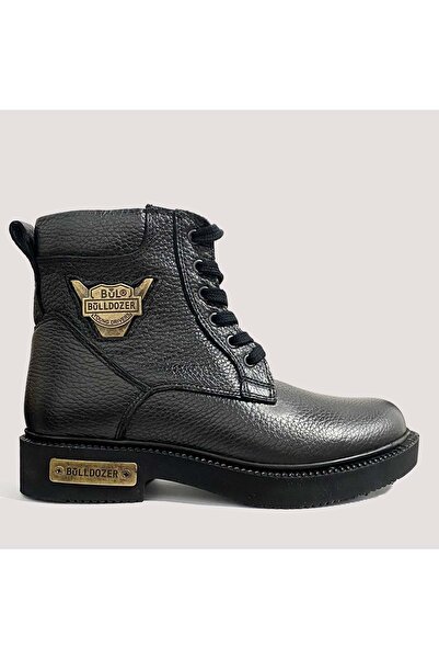 Bulldozer 240505   بوت جلد بسحاب للجنسين - أسود - 39