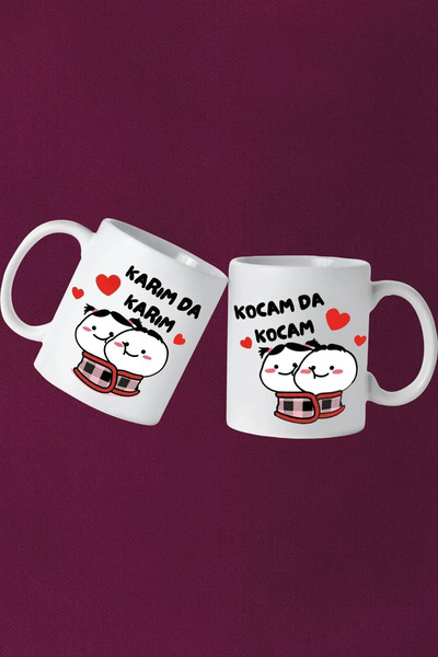 Foto Yiğit ÇİFTLERE ÖZEL KOCAMDA KOCAM VE KARIMDA KARIM KUPA BARDAK Premium K...