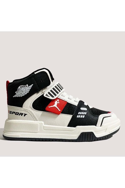 Cool Kids Детски маратонки King с велкро до глезена - черно-червени - 31