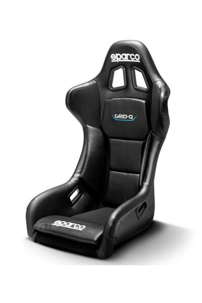 Sparco كرسي سباق من الجلد باللون الأسود - معتمد من شركة Fia