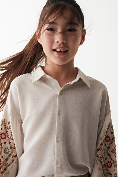 nk kids 36417-KANEVİÇE GÖMLEK 8/14 KREM