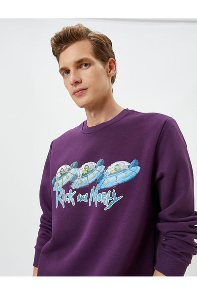 Koton Rick And Morty Sweatshirt Raised Licensed Printed