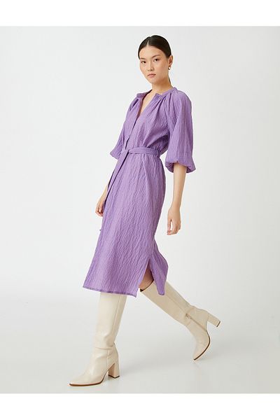 Koton Midikleid mit kurzen Ärmeln und Gürtel