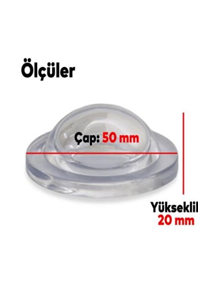 Adilon Silikon Kapı Stoperi Şeffaf 4 Adet Tamponu Kendinden Yapışkanlı Şeffaf Kapı Kolu Stopu