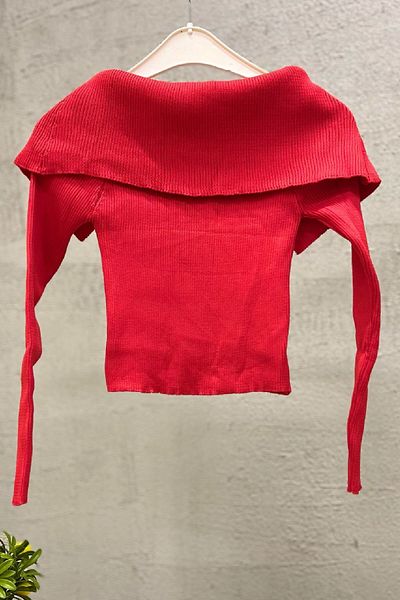 sahnemoda Pulover cu maneci lungi cu guler batista