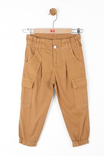 nk kids Girl's Cargo Pocket Elastic Leg Trousers 56704 Camel
