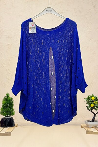 sahnemoda Ажурна блуза з відкритим передом з мерсеризованої тканини