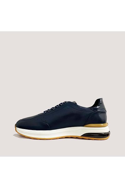 MARCOMEN 19512 Men's Leather Casual Shoes - Navy Blue - 40