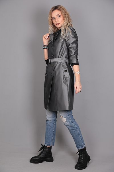 ÖNDER ÖZSOY Classic Taffeta Trench-Anthracite