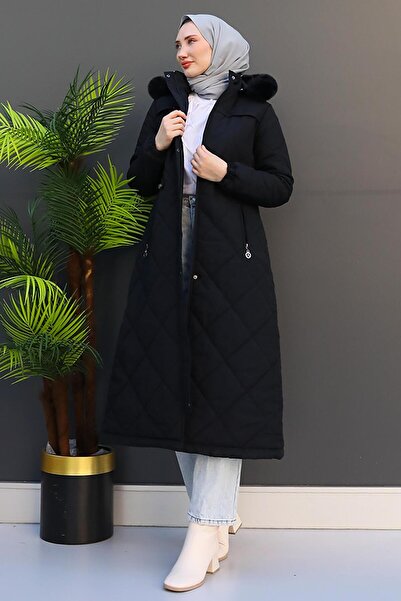 Genel Markalar Mine Kapitone Mont Siyah