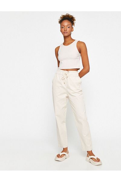Koton Karottenhose mit Taschendetail zum Binden an der Taille