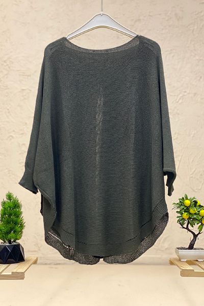 sahnemoda Mercerized Loose Blouse with Open Front Pocket