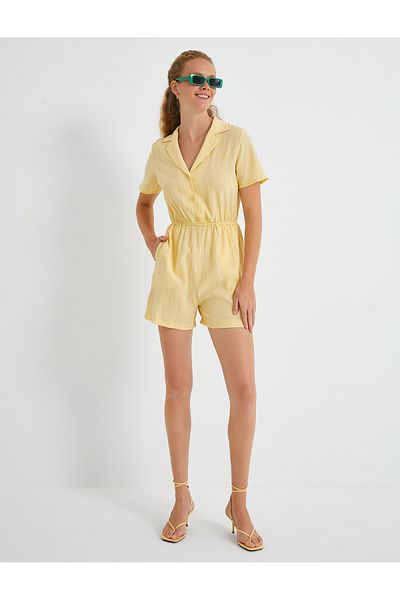 Koton Overall mit Hemdkragen und Popeline-Shorts