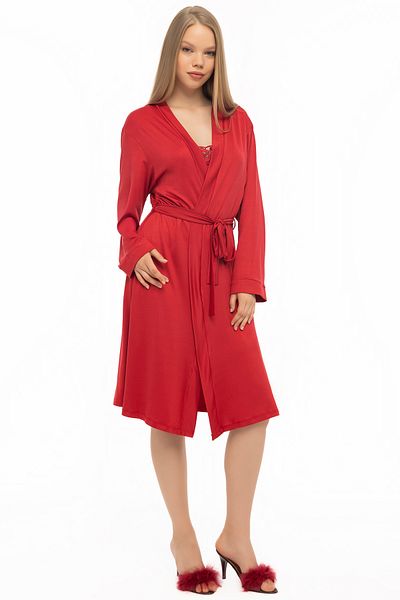 GIONA Micro Combed Fabric Nightgown Dressing Gown Set
