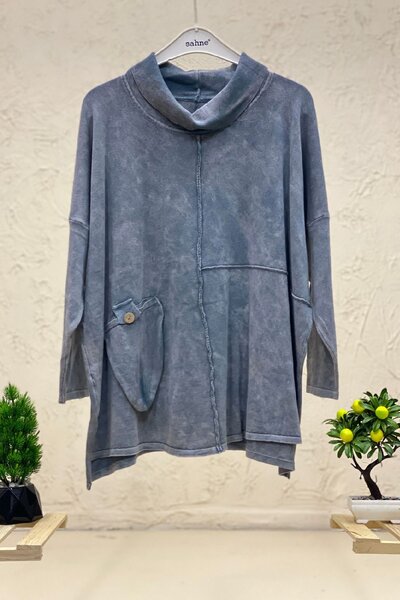 sahnemoda Однобортний светр з відкладним коміром, що прається