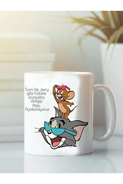 gold fotoğrafçılık كوب مطبوع من توم وجيري، عبوة من قطعتين، جودة ممتازة A+