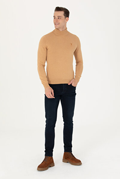 U.S. Polo Assn. Ανδρικό πουλόβερ Sand Melange Basic 50269007-VR123