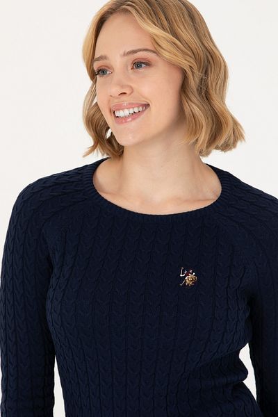 U.S. Polo Assn. Γυναικείο πουλόβερ Navy Blue Crew Neck Basic 50269010-VR033