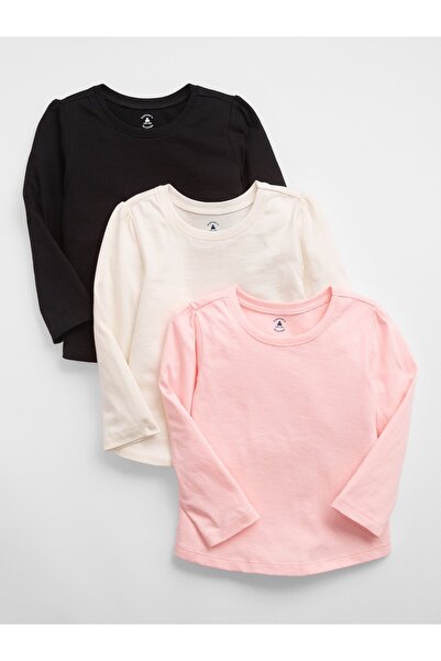 GAP Kız Bebek Çok Renkli Balon Kol 3'lü T-Shirt