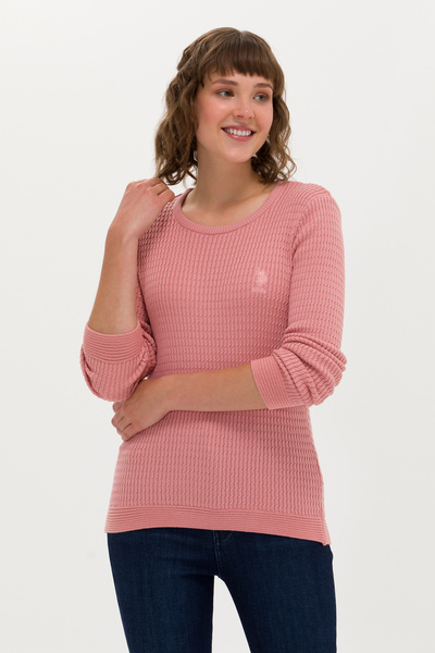 U.S. Polo Assn. Kadın Pudra Bisiklet Yaka Basic Kazak 50269013-VR042