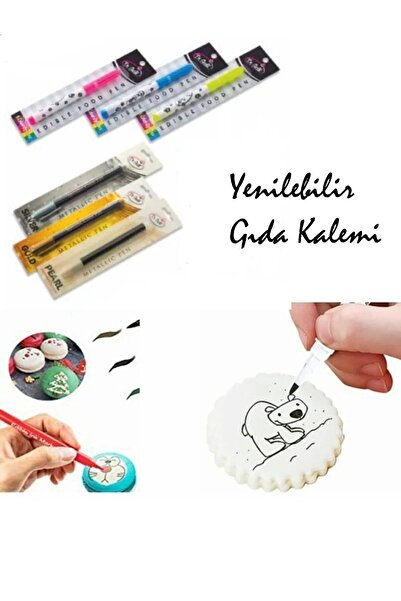 Genel Markalar Yenilebilir Pasta Kurabiye Şeker Hamuru Gıda Kalemi Yeşil Renk