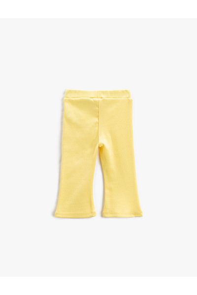 Koton Corded Spanish Leg Leggings - Single Pocket and Elastic Waist