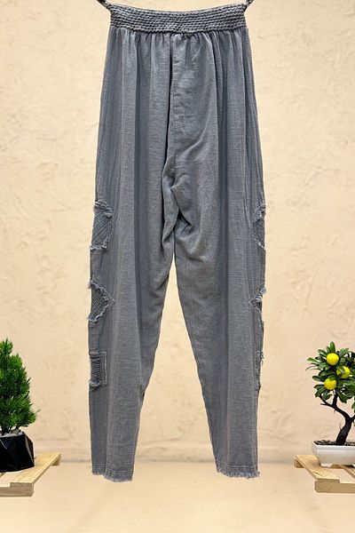 sahnemoda Linen Trousers - Mesh Tassels on the Sides