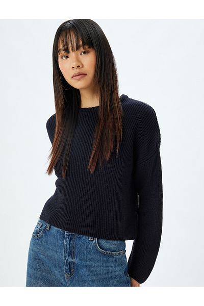 Koton Round Neck Long Sleeve Basic Knitwear Sweater - Regular Fit