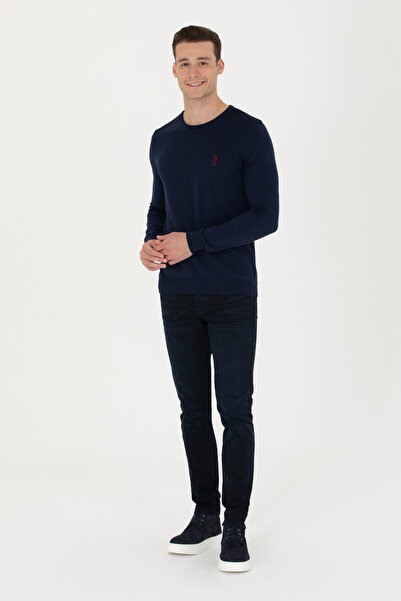 U.S. Polo Assn. Férfi sötétkék alap pulóver 50269003 -VR033