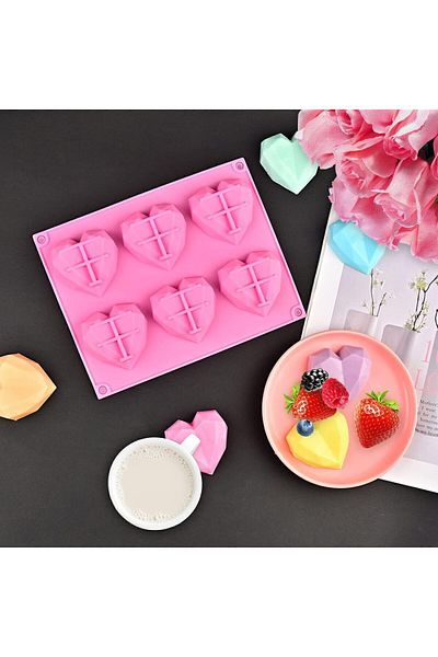 Tinky Winky Silicone Love Heart Diamond Shaped Chocolate Soap Pudding Cake Mold