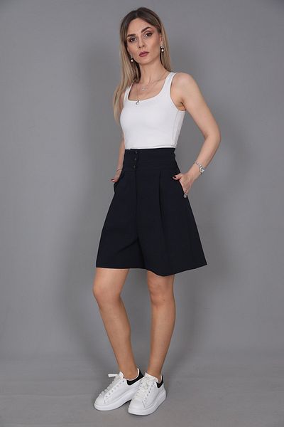 ÖNDER ÖZSOY High Waist Skirt Shorts-navy blue