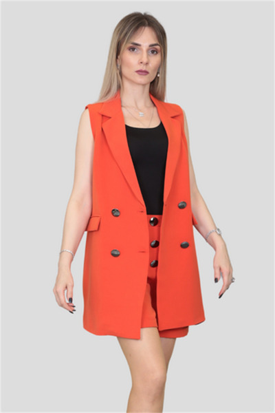 ÖNDER ÖZSOY Safari Yelek & Safari Şort Takım-Turuncu