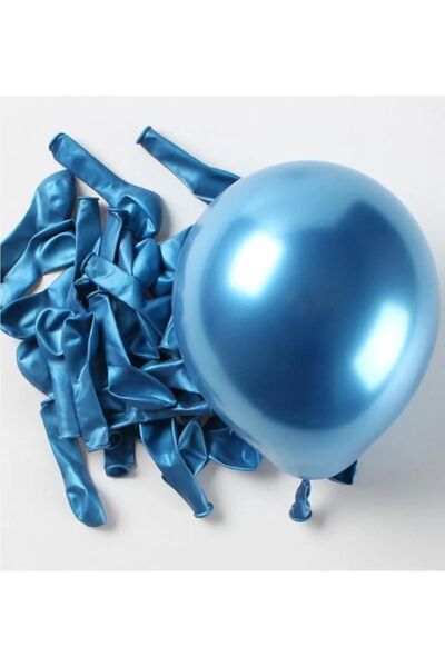 Genel Markalar Balon Krom Balon Aynalı Helyum Mavi Balon 10 Adet