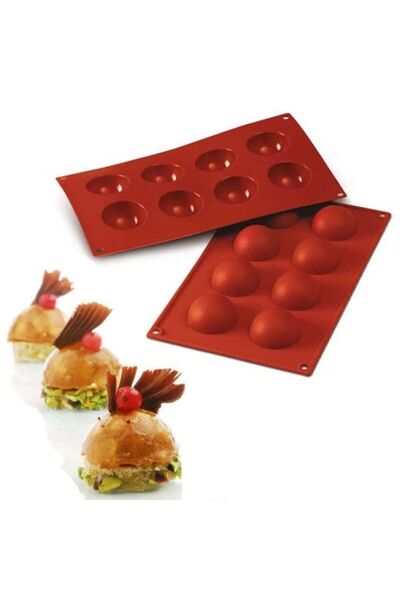 Kaktüs 8-Piece Silicone Cake Set - Hemisphere Mold