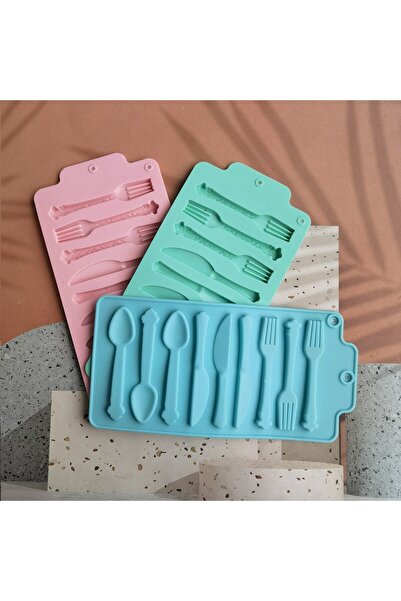 Genel Markalar Silikon Çatal Kaşık Bıçak Temalı Çikolata Kek Kalıbı