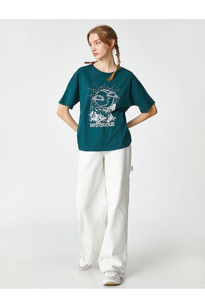 Koton Printed T-Shirt Crew Neck Short Sleeve