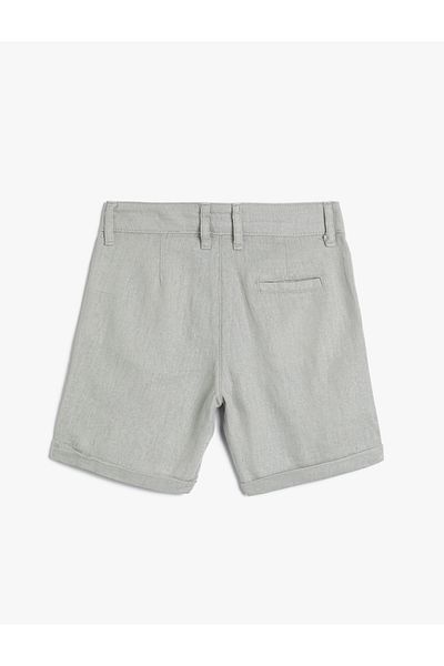Koton Linen Shorts Buttoned with Pockets