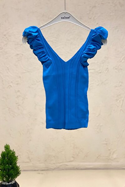 sahnemoda Mânecă adunata fata spate decolteu in V Tricoturi Tricot