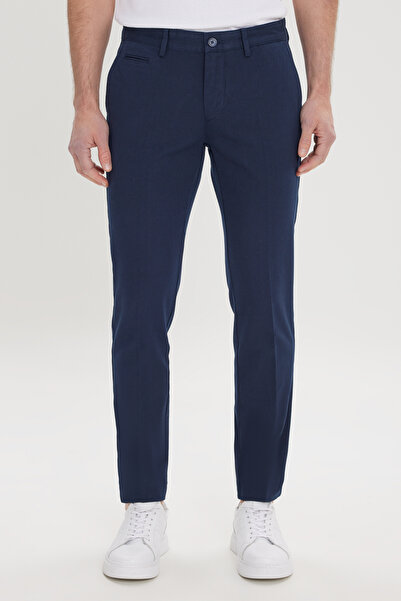 ALTINYILDIZ CLASSICS Men's Navy Blue Slim Fit Slim Fit Side Pocket Cotton Fle...