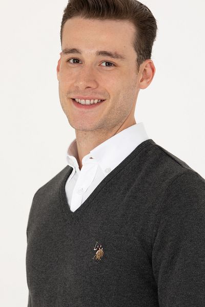 U.S. Polo Assn. Anthracite Men's Basic Sweater -50269006-VR006