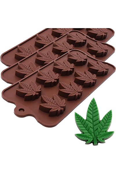 Tinky Winky Silikon Yaprak Desenli Çikolata Kek, Çikolata, Dondurma, Tart, Muffin, Mum, Sabun Kalıbı