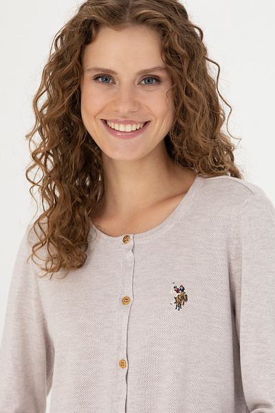 U.S. Polo Assn. Cardigan de bază Stone Melange pentru damă 50269008 -VR225