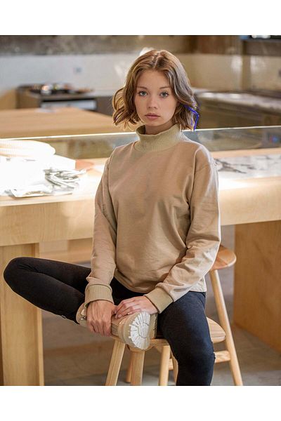 rg kidsstore Turtleneck Crop Sweatshirt - Young Girl
