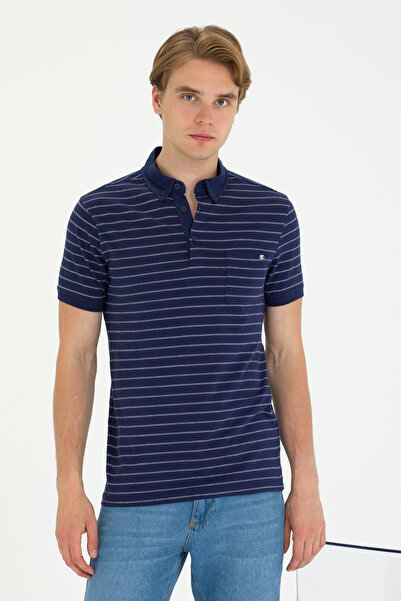 U.S. Polo Assn. Ανδρικό μπλουζάκι με κανονική εφαρμογή Polo Neck Navy Blue 50...