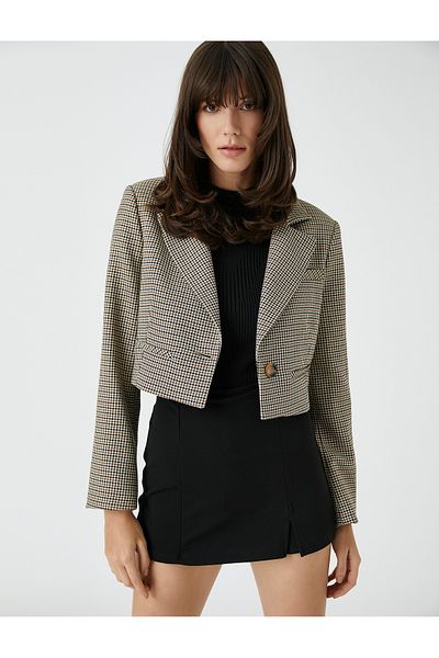 Koton Crop-Blazer-Jacke mit einem Knopf
